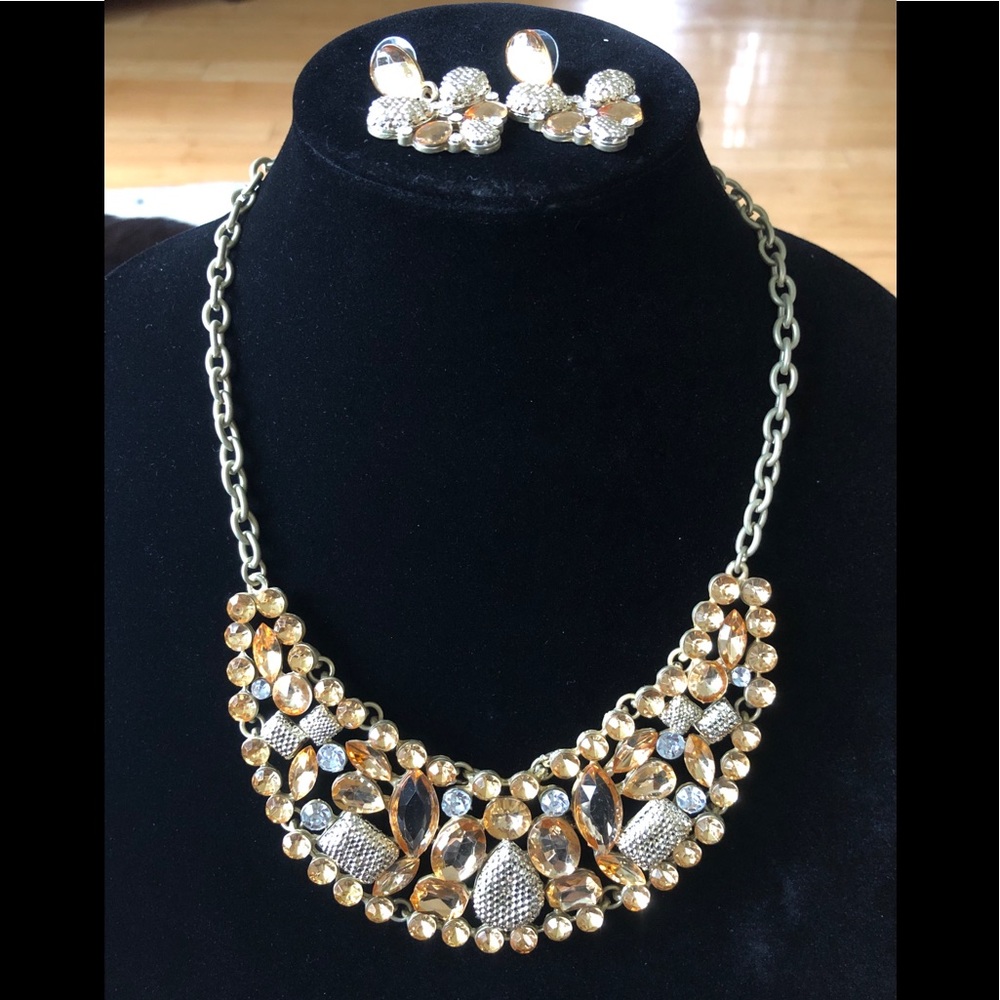 Chunky honey bee necklace and earring set